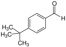 Structuurformule van 4-tert-butylbenzaldehyde