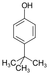 Structuurformule van 4-tert-butylfenol