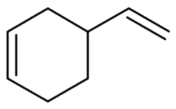 Structuurformule van 4-vinylcyclohexeen