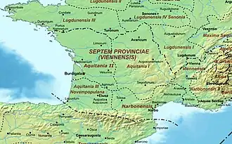 kaart van Zuid-Gallië