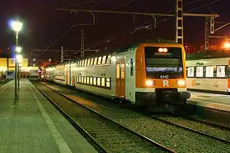 Een trein op de R2 service in Granollers