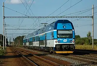 ČD 471 083 (het laatste gebouwde stel) te Jistebník