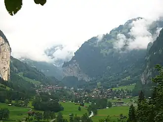 Zicht op Lauterbrunnen