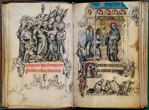 Getijdenboek van Jeanne d'Évreux: Gevangenneming en Annunciatie, ca. 1325-28, Metropolitan Museum of Art, New York