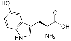 ▵ Structuurformule van 5-hydroxytryptofaan