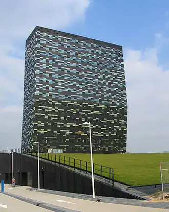 Het gebouw gezien vanuit het zuiden
