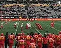 Het stadion tijdens de 52e Vanier Cup, wedstrijd tussen The Calgary Dinos tegen the Laval Rouge et Or (2016).
