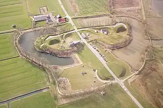 Luchtfoto Werk aan het spoel