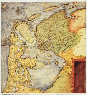 Delineatio Sinus Meridionalis Maris, Vulgo De Zuyder Zee; Phrisia occidentalis, et Watterlandia 1573