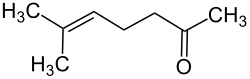 Structuurformule van methylheptenon