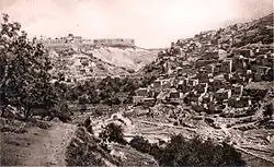 Silwan 1920, met naar het noorden zicht op de Oude Stad
