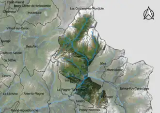 Satellietfoto en waterlopen