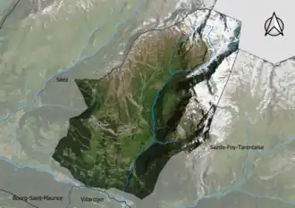 Satellietfoto en waterlopen