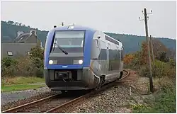 Een railbus richting Paimpol