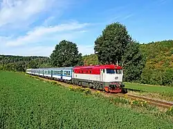 Trein vlak bij het dorp (2018)