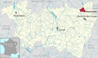 Kaart van Moyenmoutier