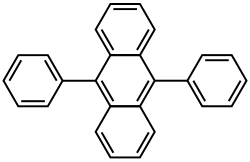 Structuurformule van 9,10-difenylantraceen