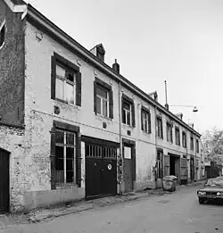 Gesloopte kloostervleugel op het achterterrein, 1982