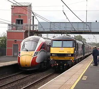 Station Alnmouth met hogesnelheidsmaterieel, 2021