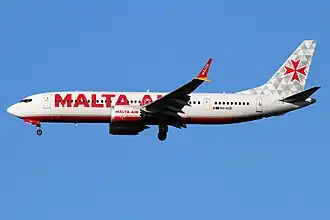 Een Boeing 737 MAX 8-200 van Malta Air