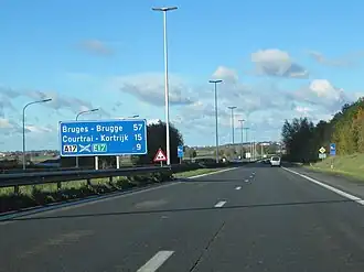 A17 op 9 km van knooppunt Aalbeke