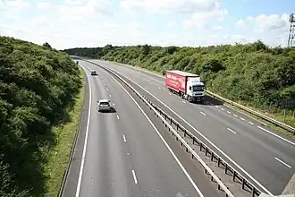 De A1 in de buurt van Long Bennington