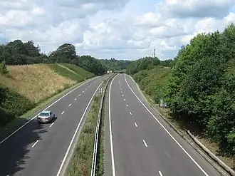 De A21 bij Pembury