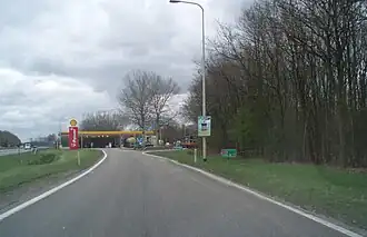 Zicht na het nemen van de afslag