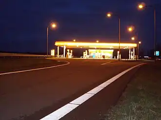 Verzorgingsplaats bij nacht