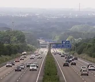 A46 bij Haan-Ost kijkend richting het westen. (2006)