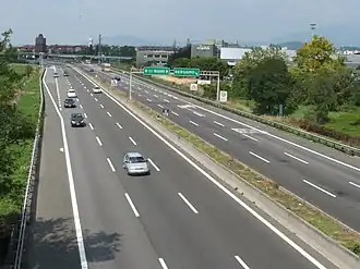 De A4 nabij de afrit Bergamo