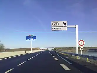 De A65 bij Garlin