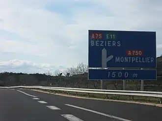 Splitsing, gezien vanaf de A75
