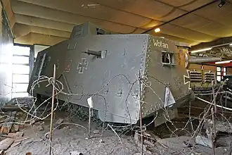 Replica van de A7V Wotan in Pantsermuseum Munster