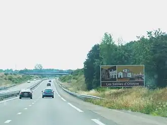 Les Sables-d'Olonne vanaf de A87