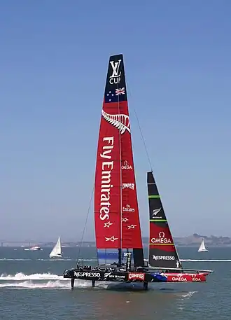 De AC72 van Team New Zealand