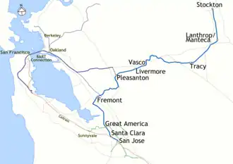 Altamont Commuter Express op de kaart