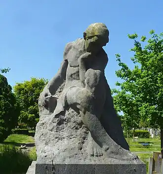 "De Denker": Art-decosculptuur door Robert Van de Velde, Sint-Niklaas