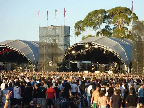 Podium van het Soundwave-muziekfestival.