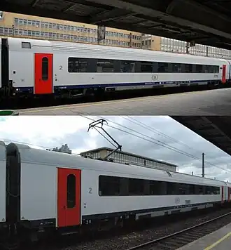 Verschil tussen de I11-rijtuigen (boven) en de MS96-rijtuigen (onder).