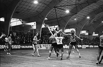 AMC/Niloc tegen Swift 10-11 in Oude RAI te Amsterdam, aanval Swift (1974).