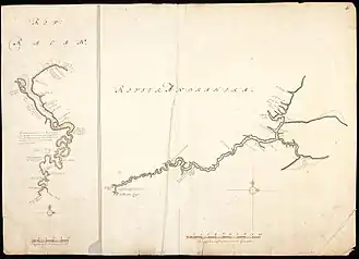 Kaart van de rivieren Rokan (links) en Indragiri (rechts) in Riau, door Isaak de Graaf