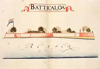 Het fort in 1721 gezien vanaf het noorden