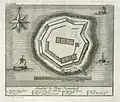 Plattegrond van fort Hammenhiel, ca. 1740.