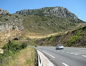 De AP-1 bij de bergpas Puerto de Pancorbo