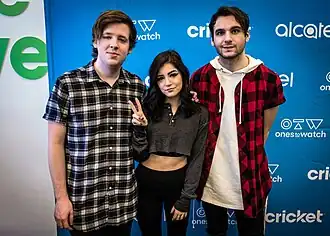 Against The Current in 2016. V.l.n.r. Dan Gow, Chrissy Costanza en Will Ferri