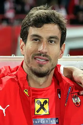 Garics met het Oostenrijks voetbalelftal in september 2015.