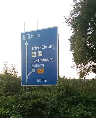 De A602 bij Trier