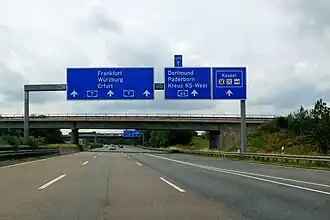De A7 bij Dreieck Kassel-Süd in de richting Würzburg