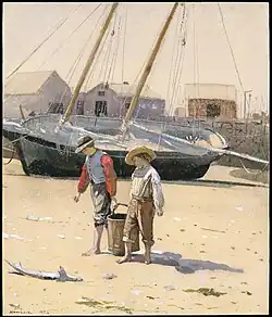 A Basket of Clams, 1873, waterverf op aquarelpapier (29,2 x 24,8 cm)